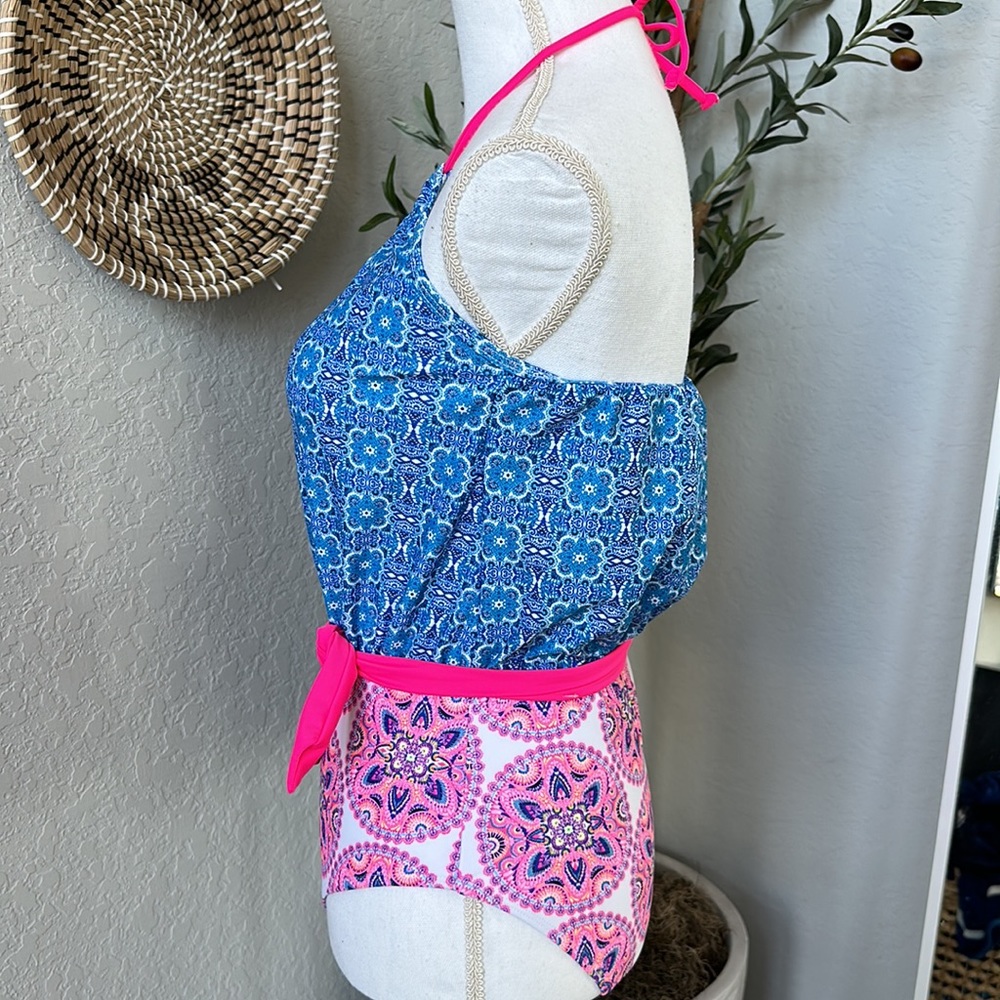 Nicole Miller New York Abstract Paisley Printed One Piece Swimsuit NEW Size M - Picture 5 of 8